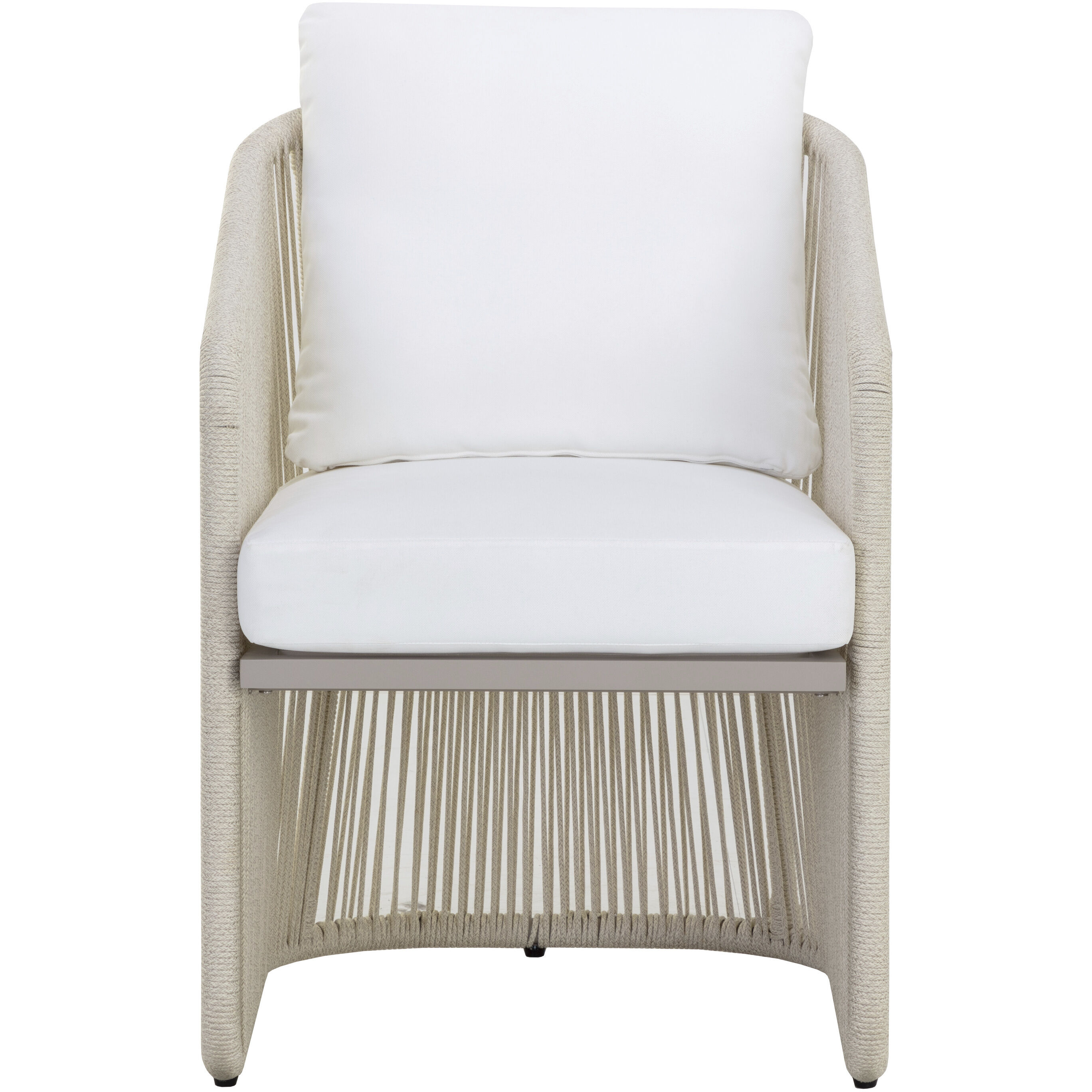 Allariz Greige / Stinson White Outdoor Dining Armchair